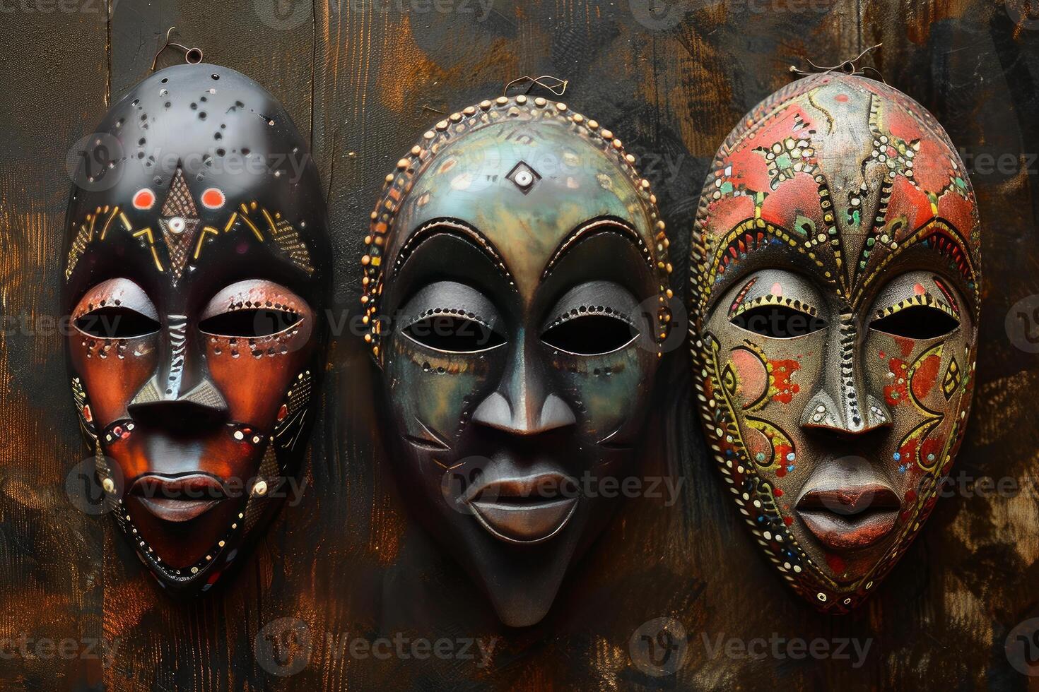 ai généré tribal africain masques. produire ai photo