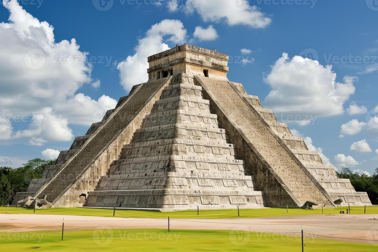 ai généré aztèque homme ancien pyramide. produire ai photo