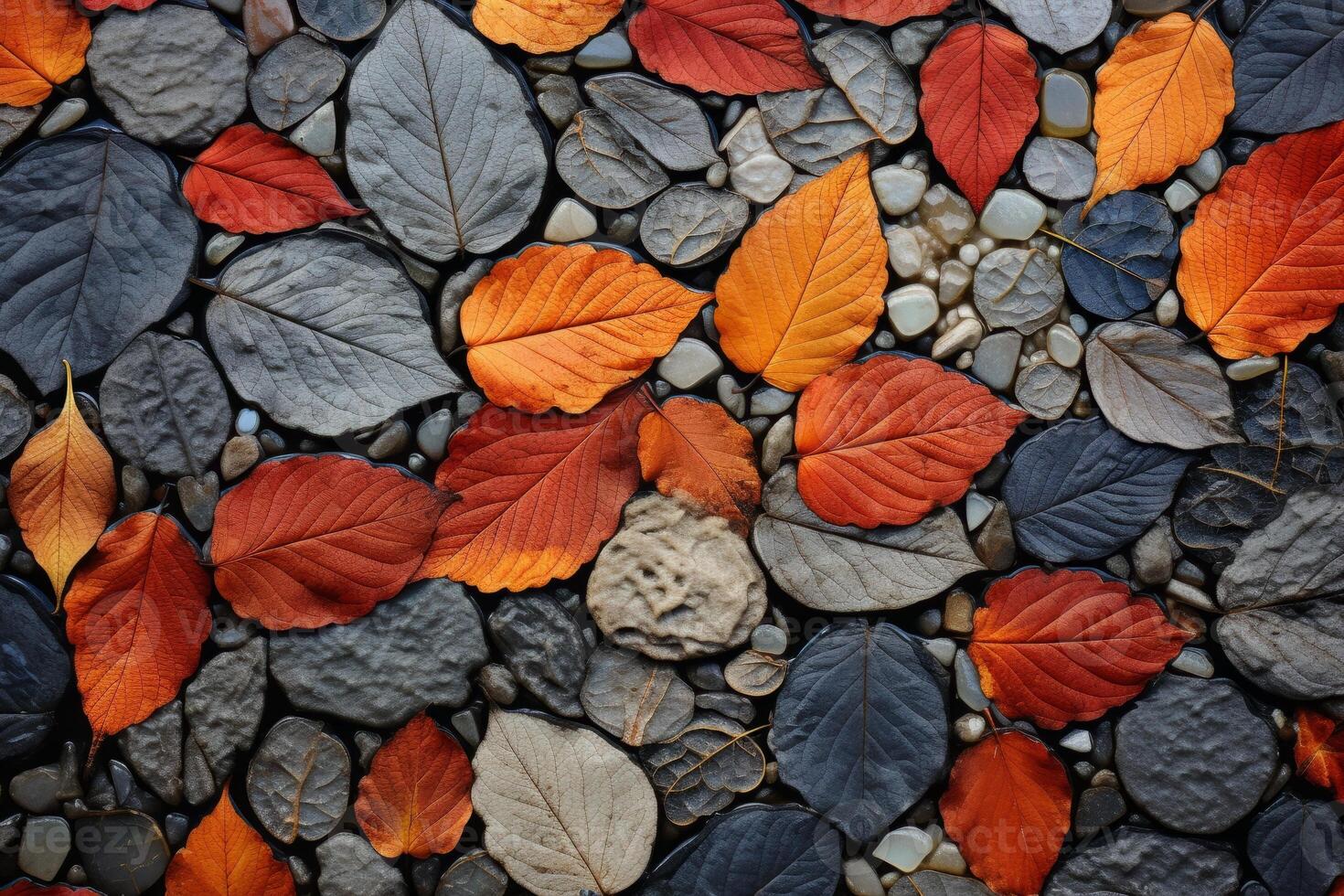 ai généré déchue feuilles création une Naturel mosaïque. génératif ai photo