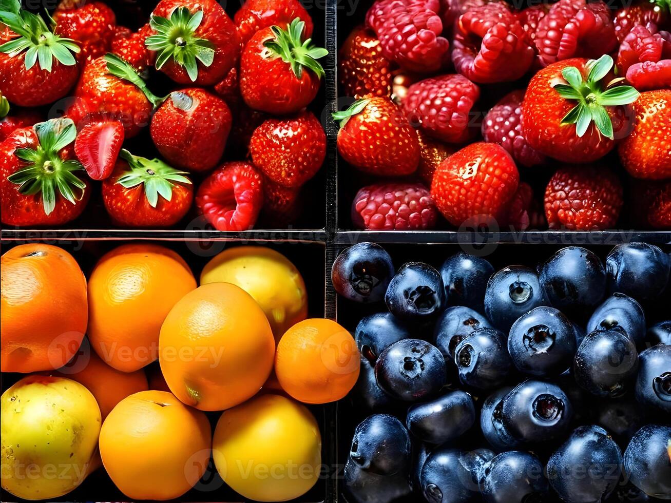 ai généré différent les types de Frais des fruits photo