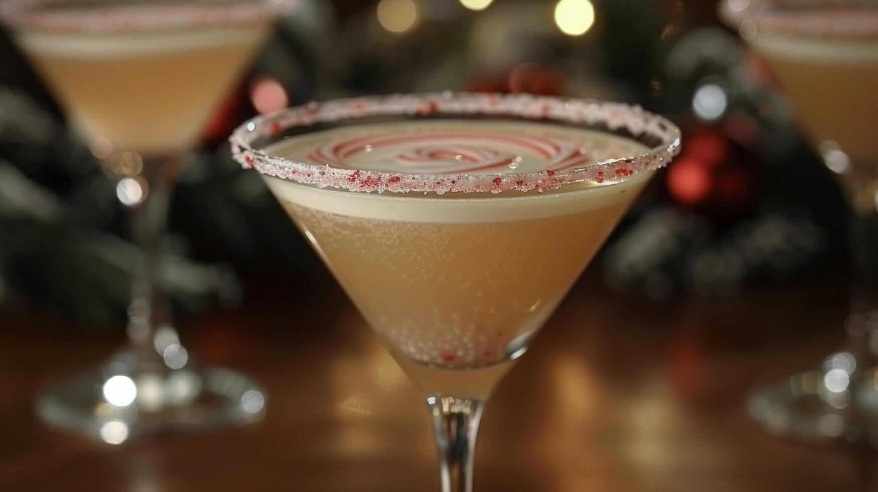 ai généré boisson dans verre par Noël arbre photo