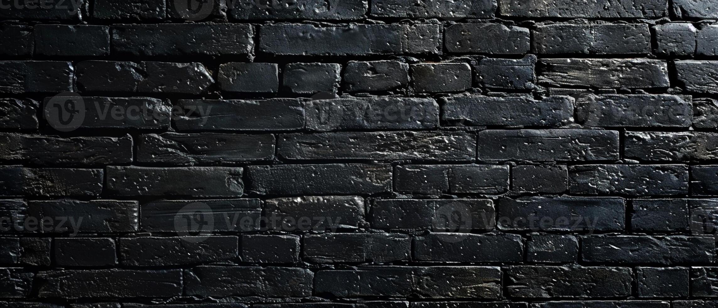 ai généré une foncé Ton texture de une noir brique mur photo