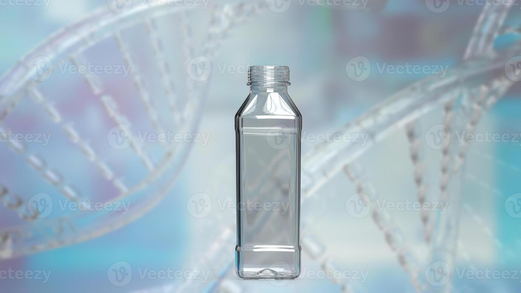 le Plastique bouteille pour sci ou éco concept 3d le rendu. photo