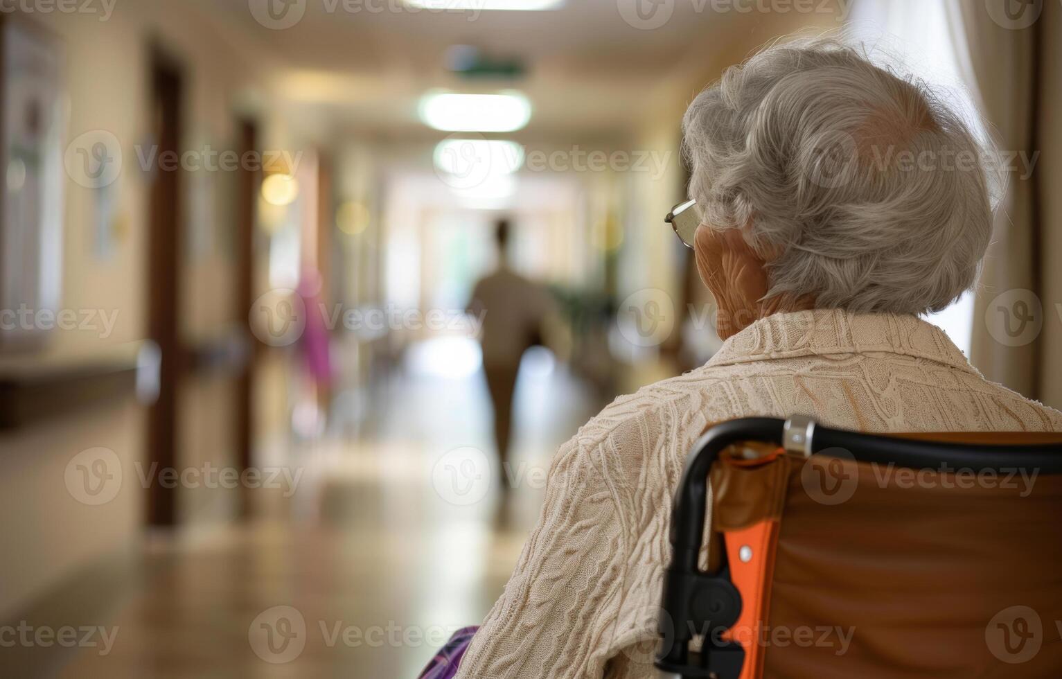 ai généré personnes âgées femme dans fauteuil roulant. gouvernement maîtrisé retraite programmes photo