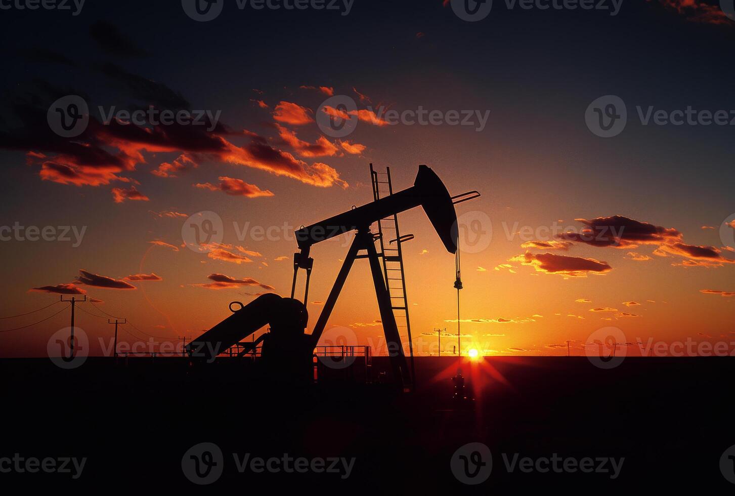 ai généré pétrole pompe pétrole plate-forme énergie industriel machine pour pétrole dans le le coucher du soleil Contexte pour conception photo