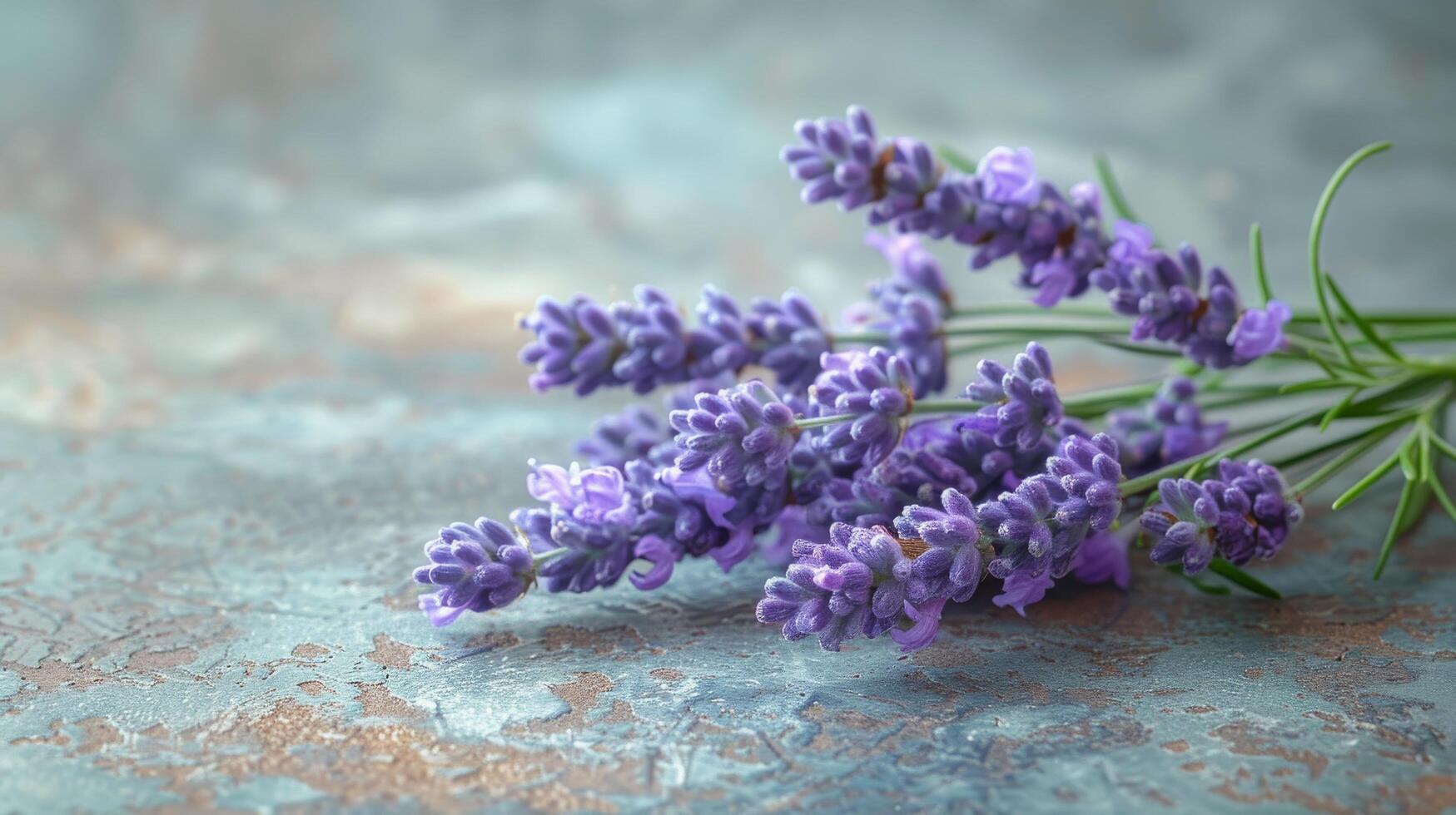 ai généré violet fleurs arrangé sur table photo