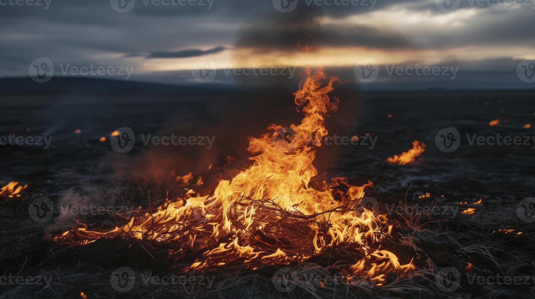 ai généré brûlant Terre. conscience avec Terre journée images sur global chauffage photo