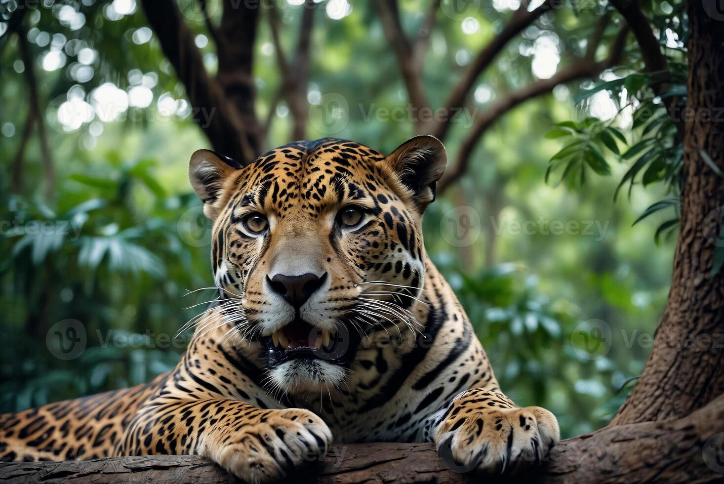 ai généré jaguar - animal, jaguar dans le jungle, magnifique coup de un africain léopard - jaguar photo