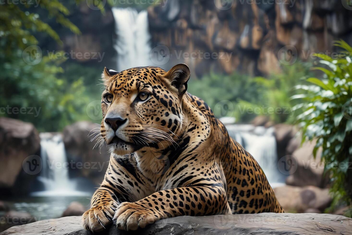 ai généré jaguar - animal, jaguar dans le jungle, magnifique coup de un africain léopard - jaguar photo