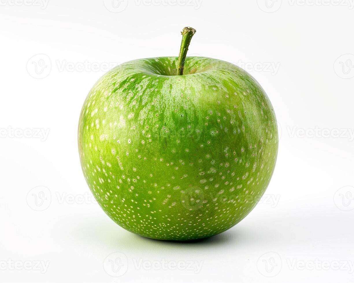 ai généré Frais vert Pomme fruit isolé sur blanc Contexte. fermer tir. photo