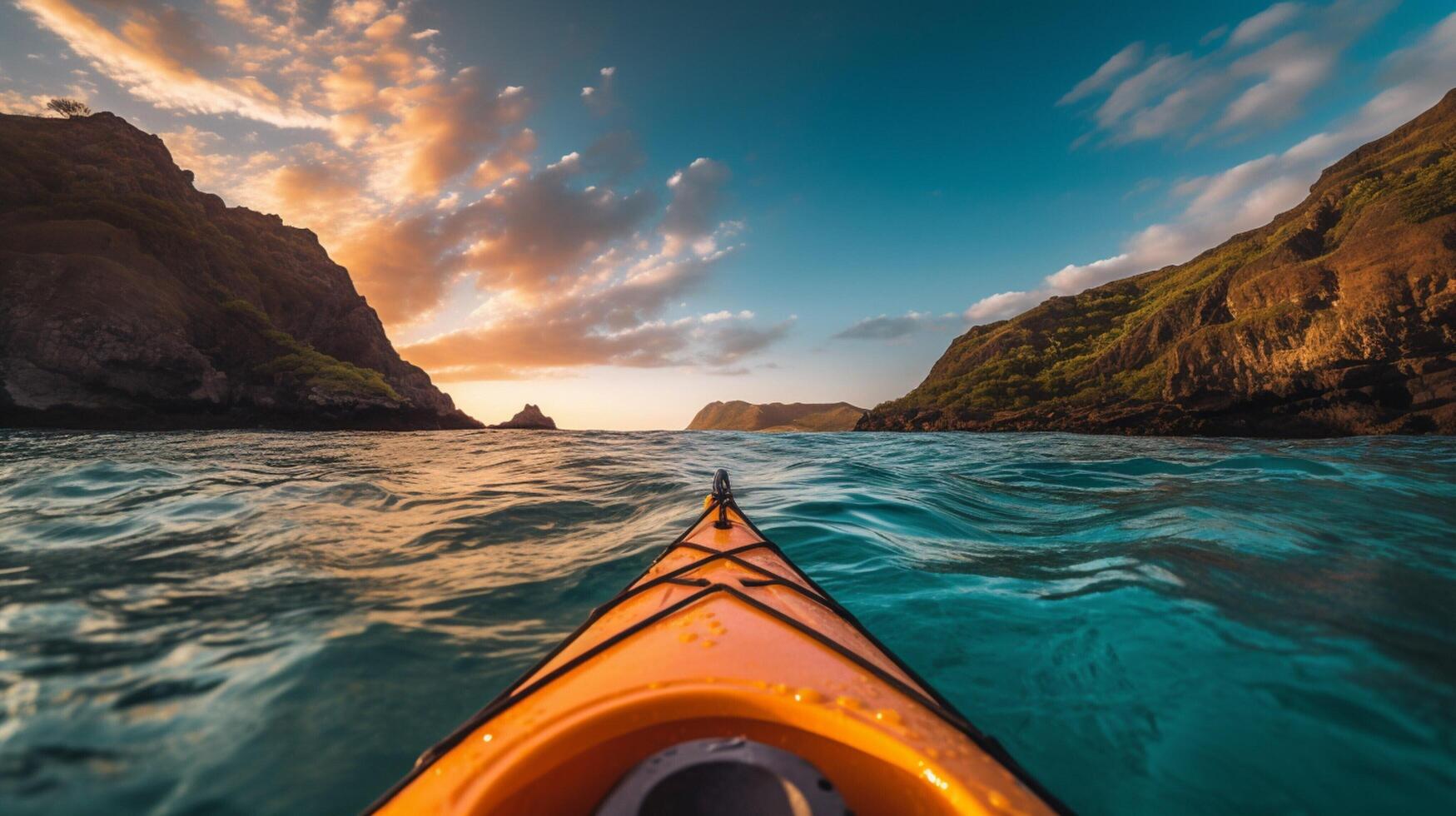 ai généré océan kayak Contexte photo