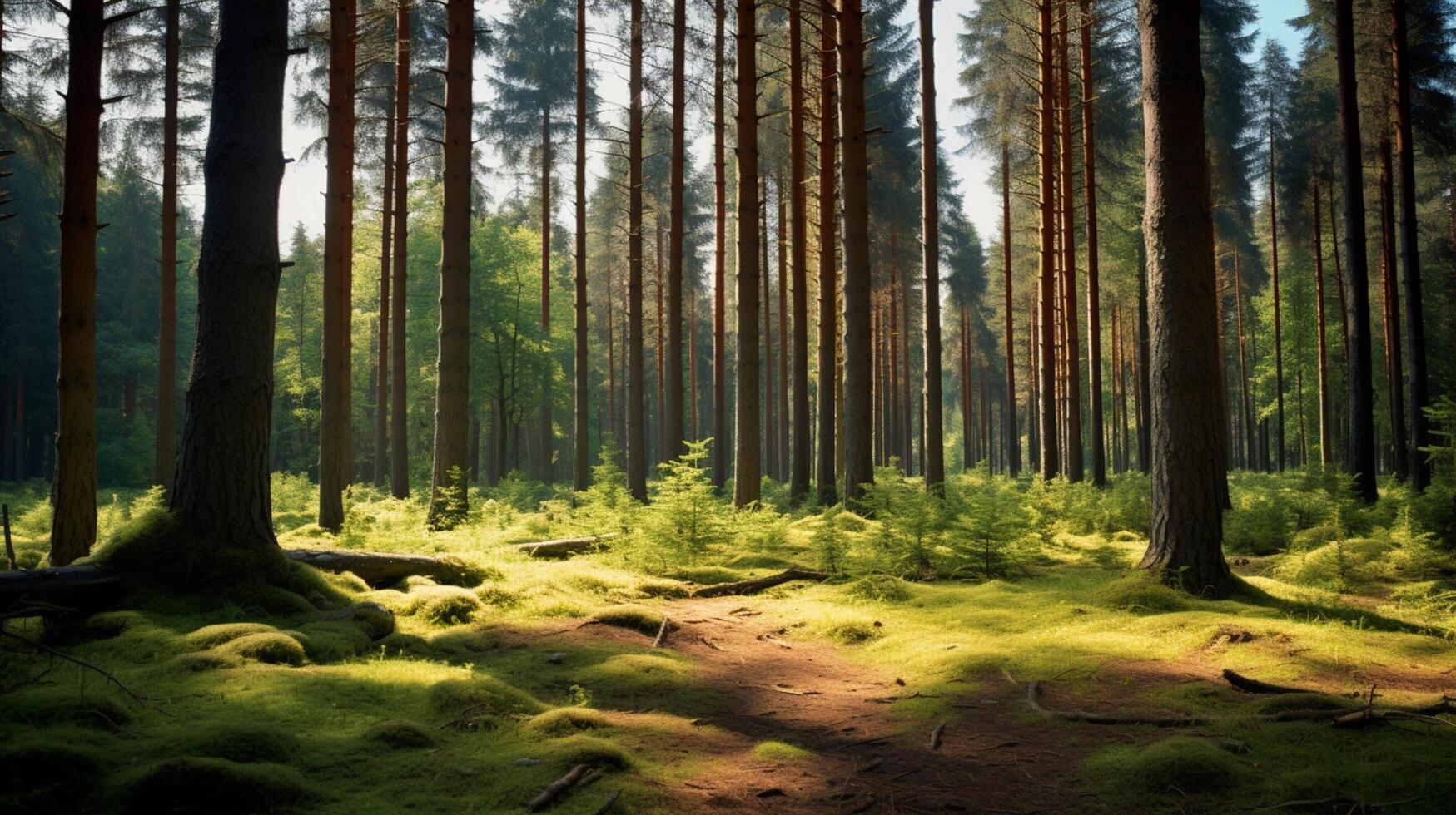 ai généré pin forêt Contexte photo