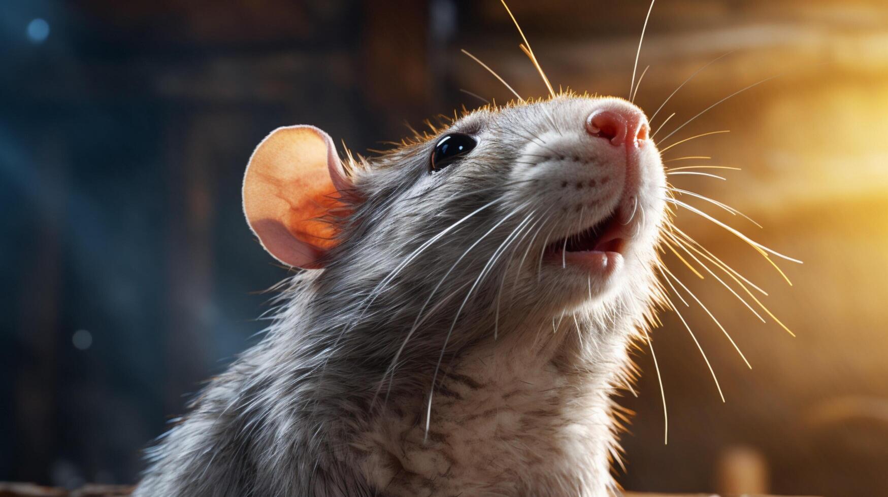 ai généré une rat est permanent sur Haut de une Journal photo