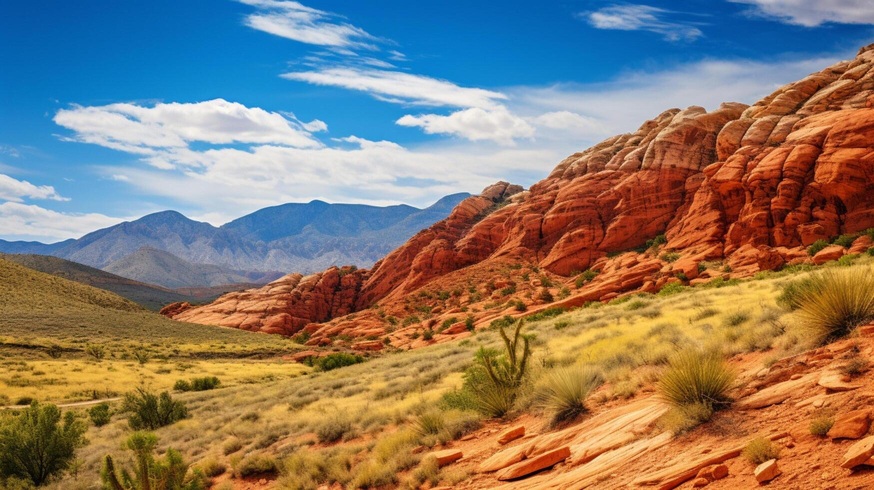 ai généré rouge Roche canyon la nature Contexte photo