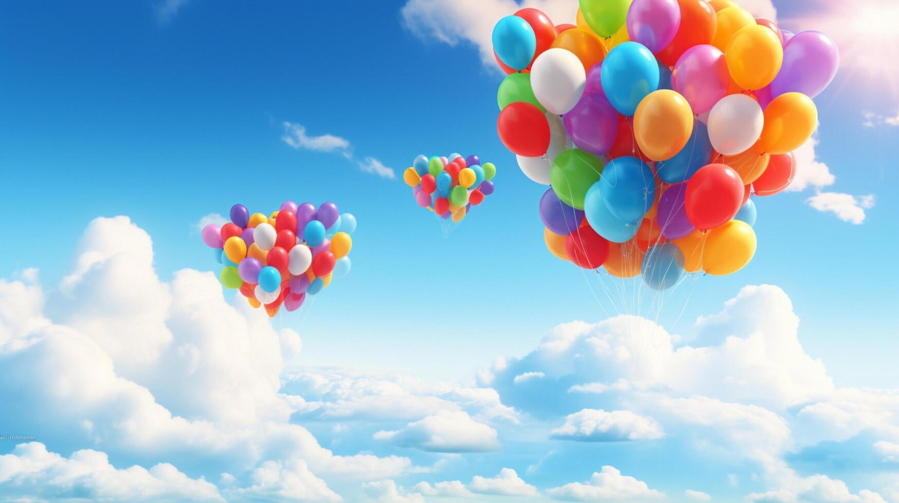 ai généré ciel avec des ballons Contexte photo