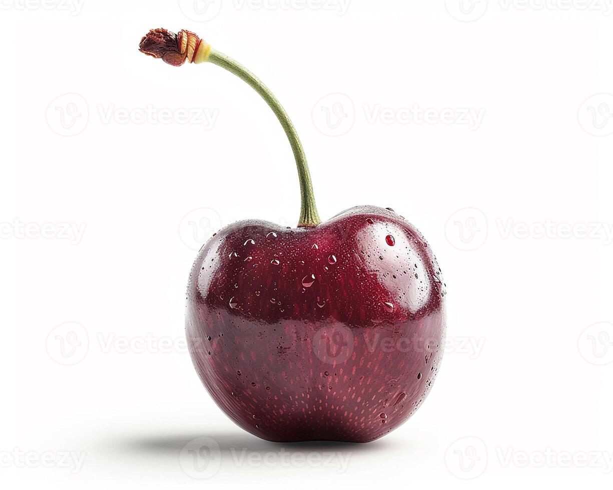 ai généré Frais Cerise fruit isolé sur blanc Contexte. fermer tir. photo