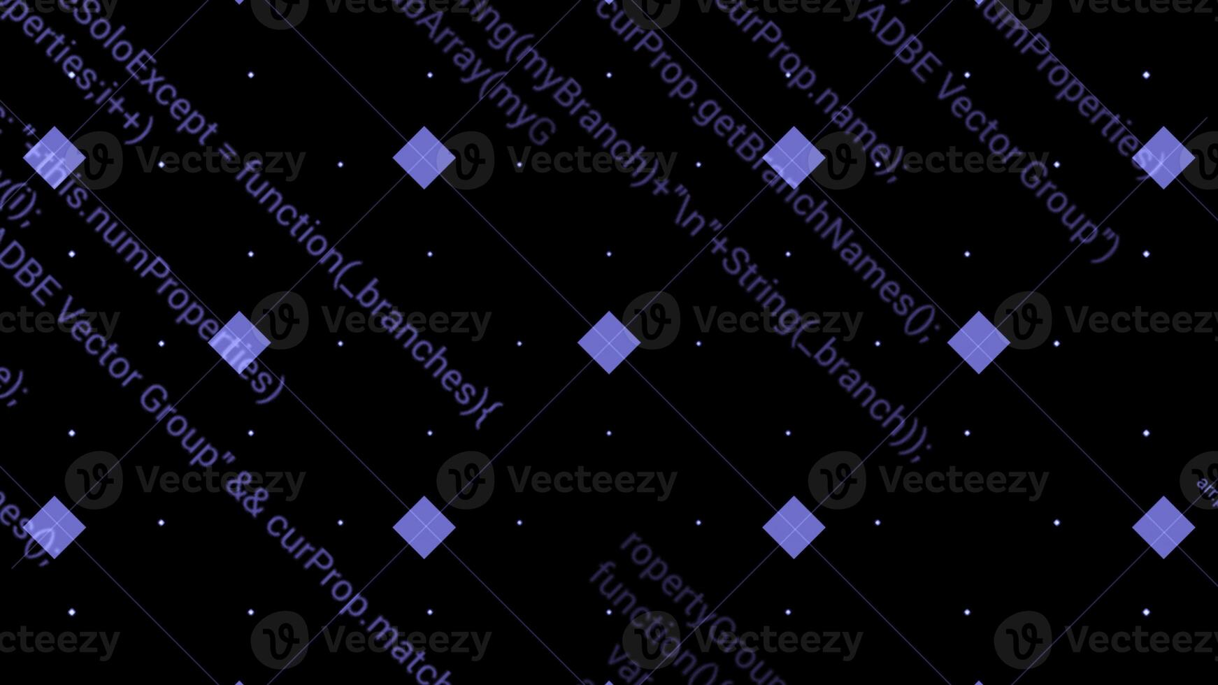 vertigineux programme Contexte. mouvement. la grille avec carrés et apparaissant programme codes. coloré programme codes sur la grille sont filage sur noir Contexte photo