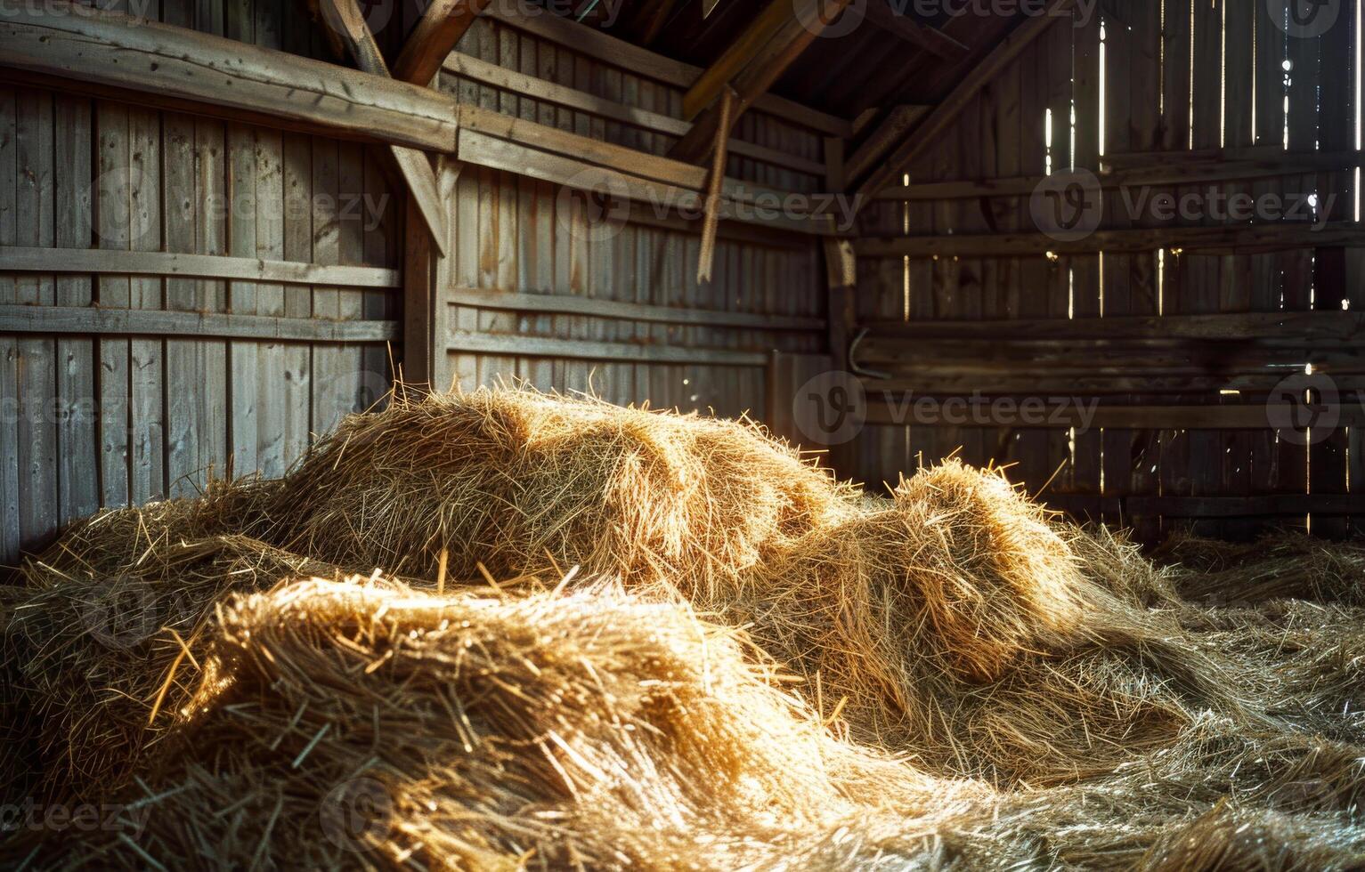 ai généré foins balles et paille dans Grange photo