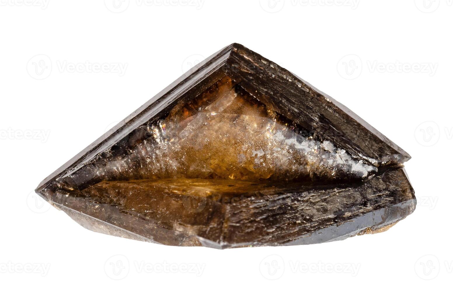 brut jumelée marron titanite cristal isolé photo