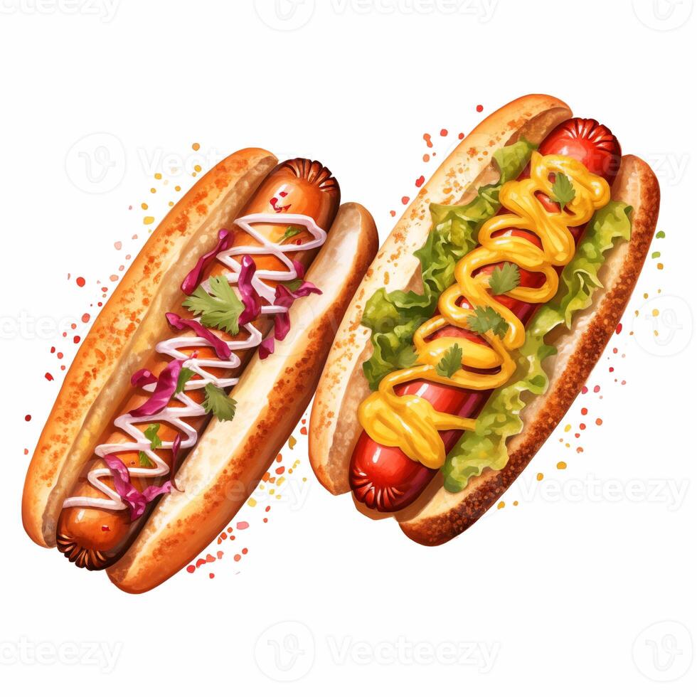 ai généré Hot-dog isolé. Fast food photo