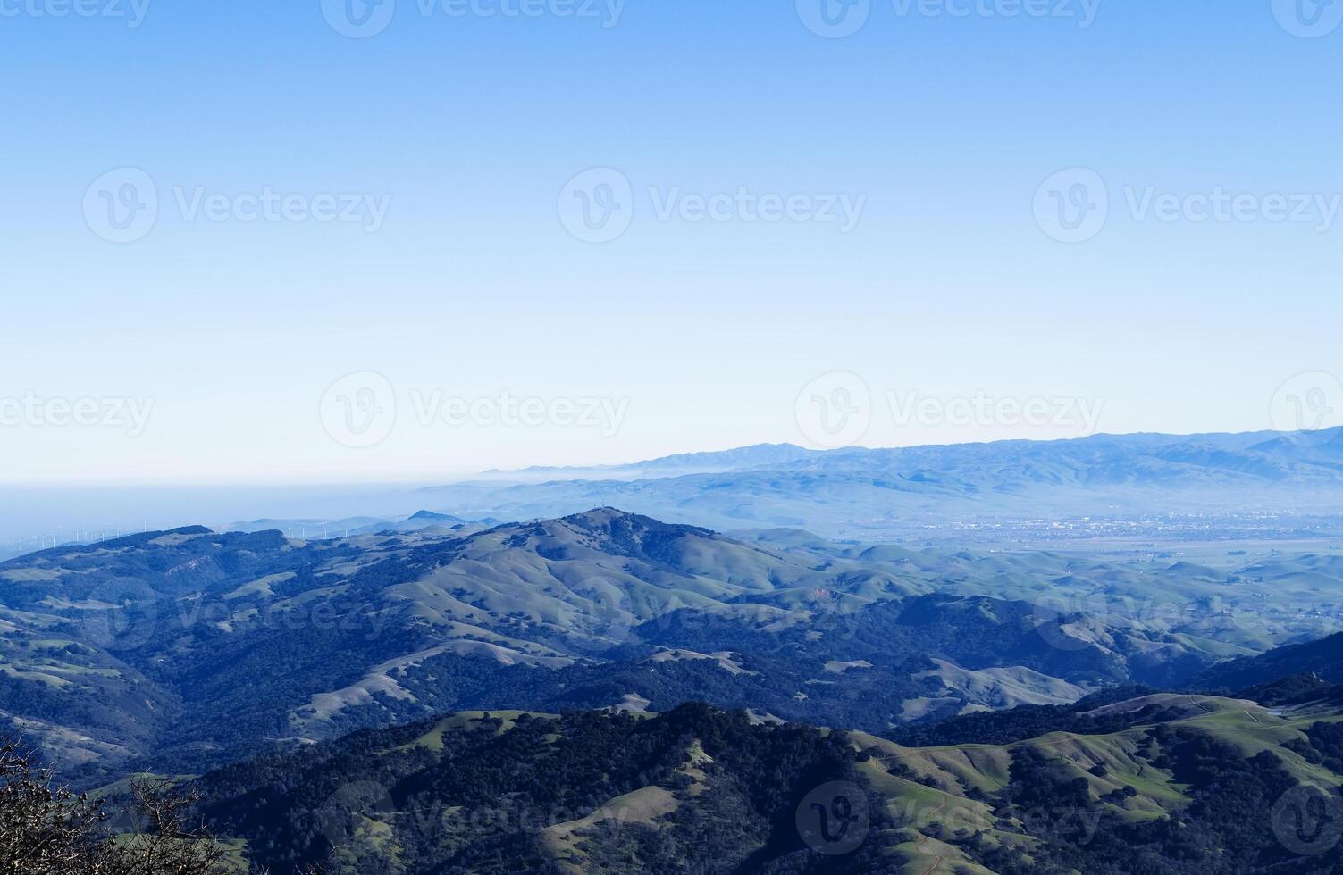 large angle vue Sud de monter diablo Californie photo