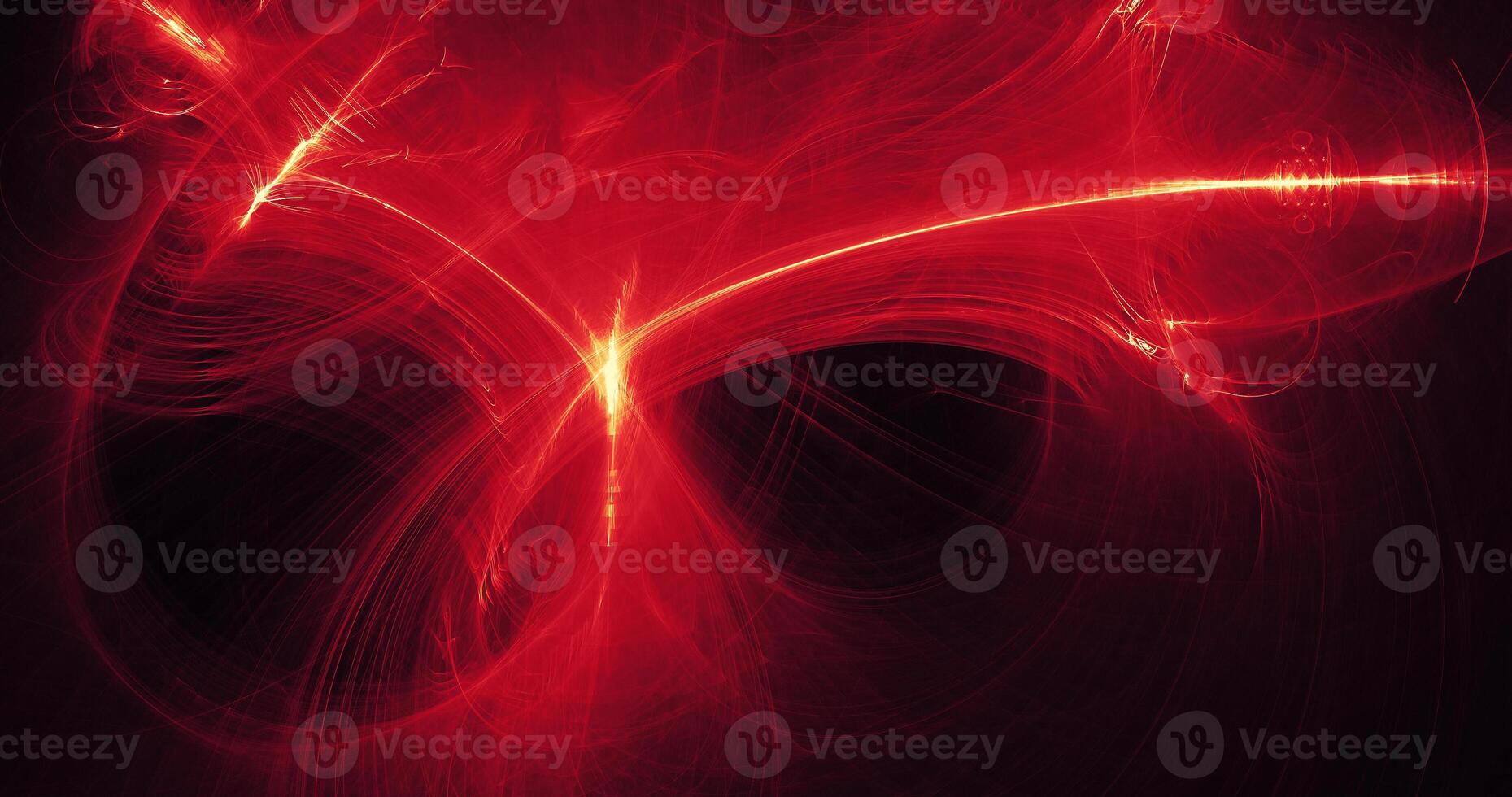 abstrait lignes courbes particules dans rouge et Jaune photo