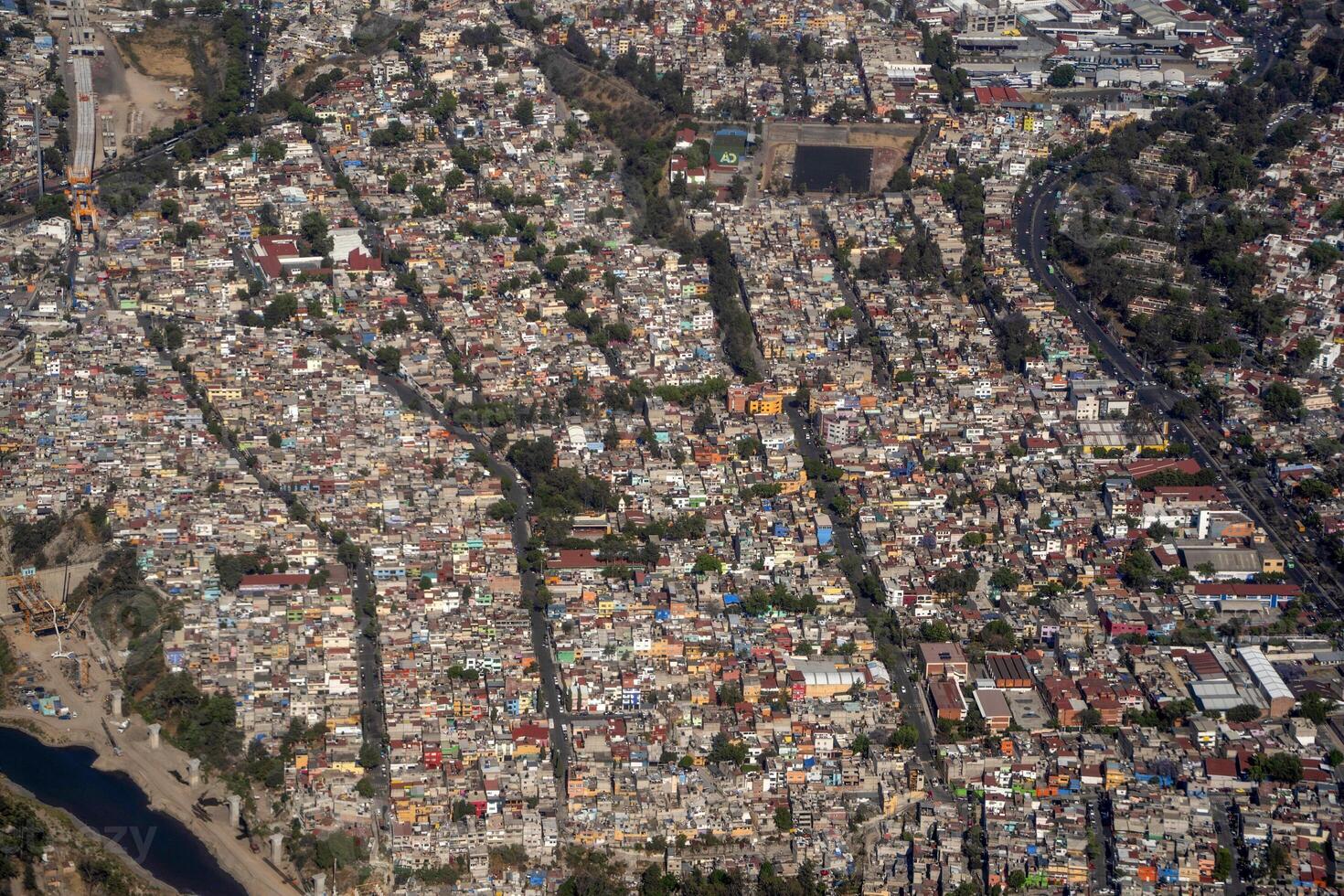 mexique ville vue aérienne paysage d'avion photo