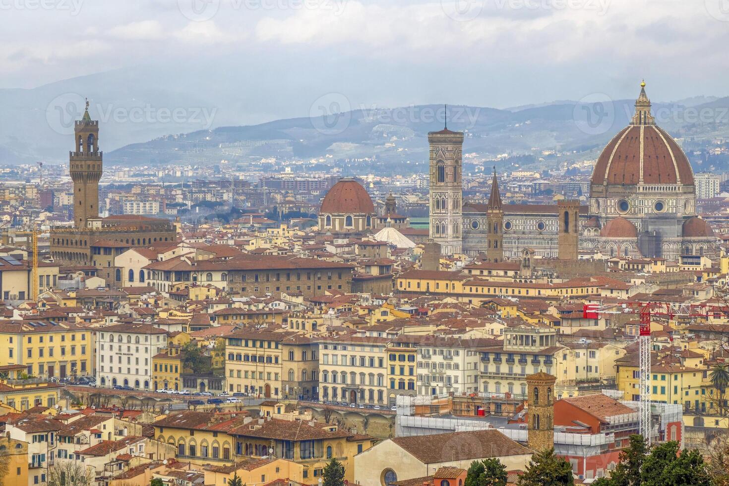 Florence dôme brunelleschi vue de san miniato église photo