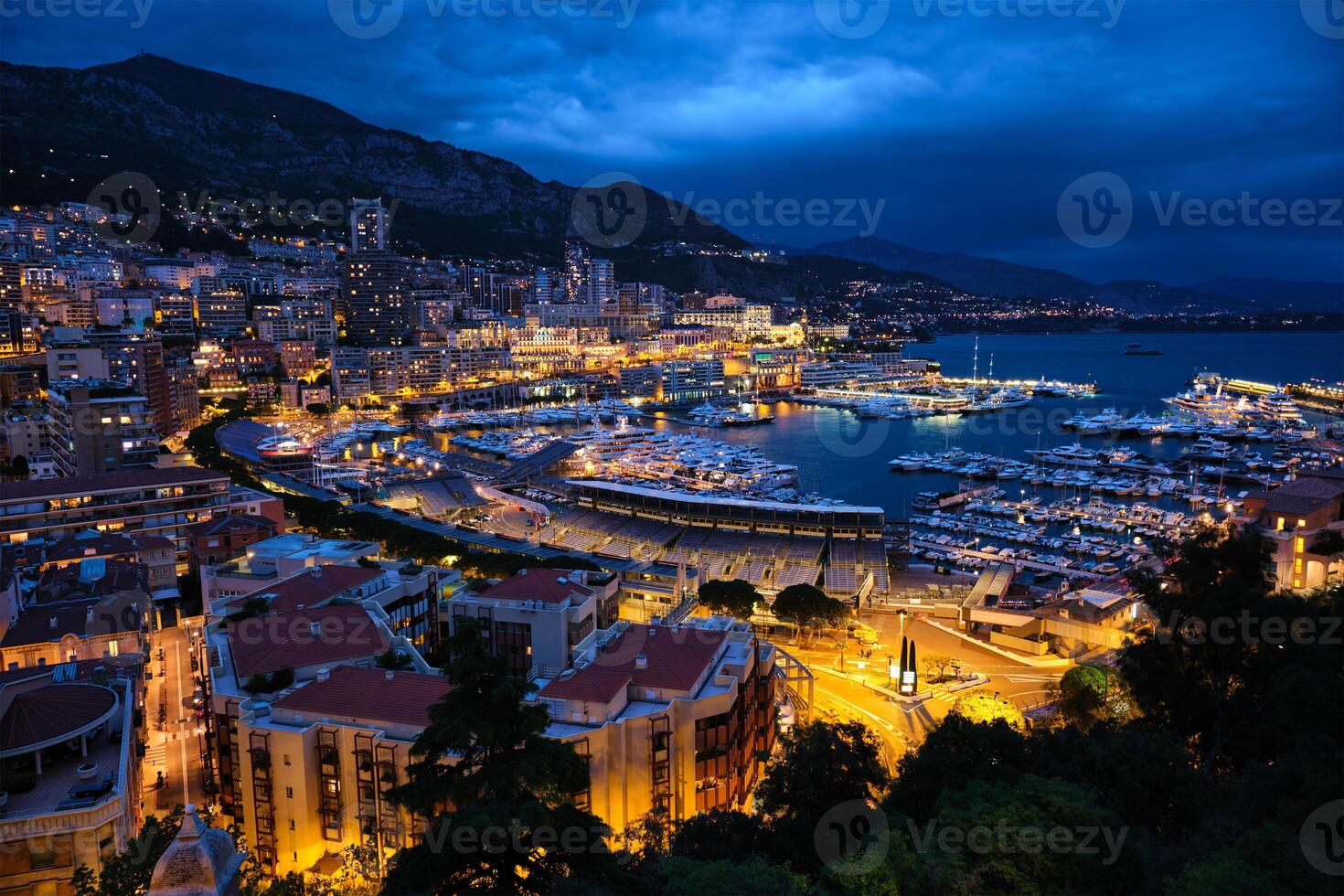vue de Monaco dans le nuit photo