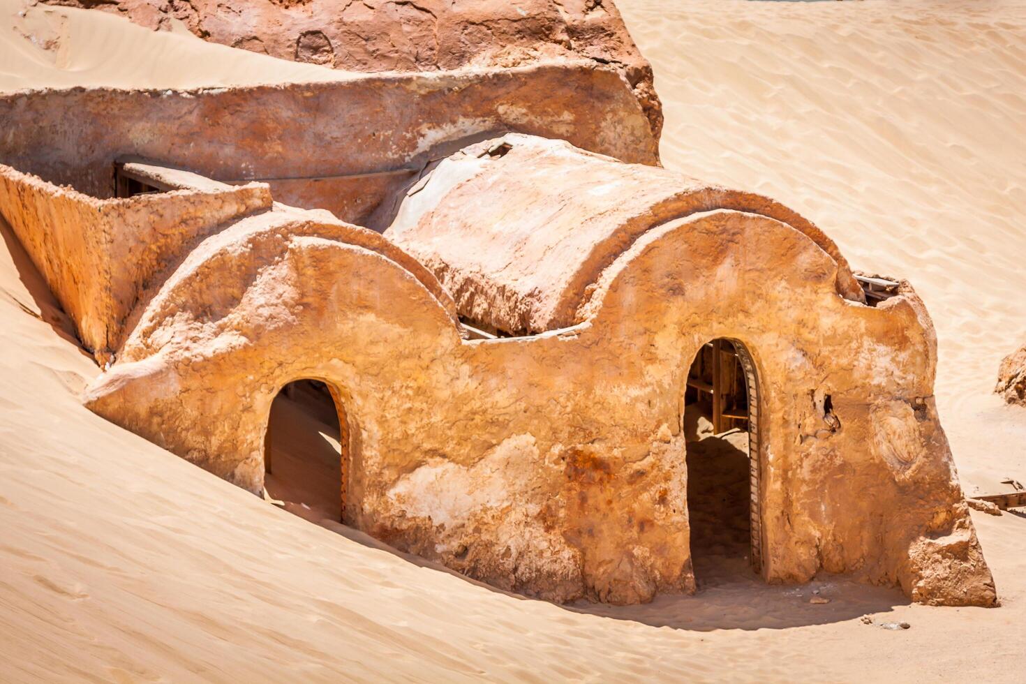 le Maisons de planète tatouine - étoile guerres film ensemble, nefta Tunisie. photo