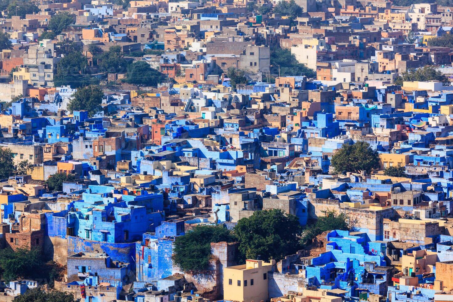 aérien vue de Jodhpur bleu ville. Jodphur, rajasthan, Inde photo