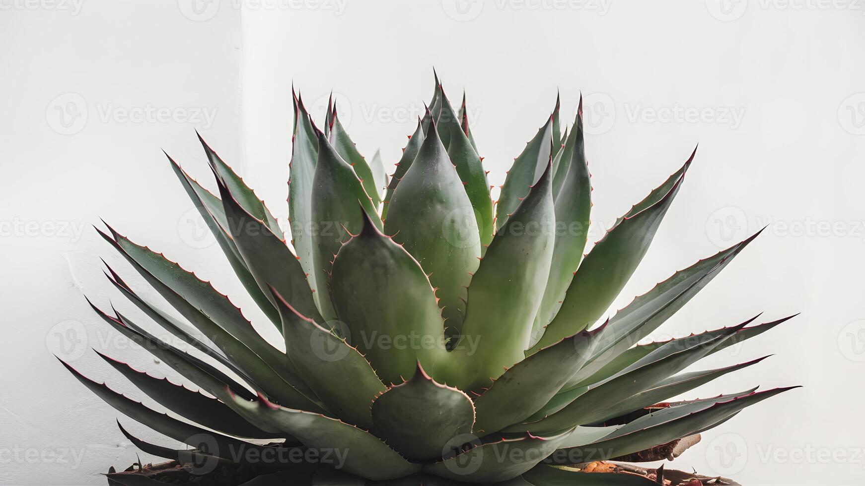 ai généré succulent agave plante présenté contre parfait blanc toile de fond photo