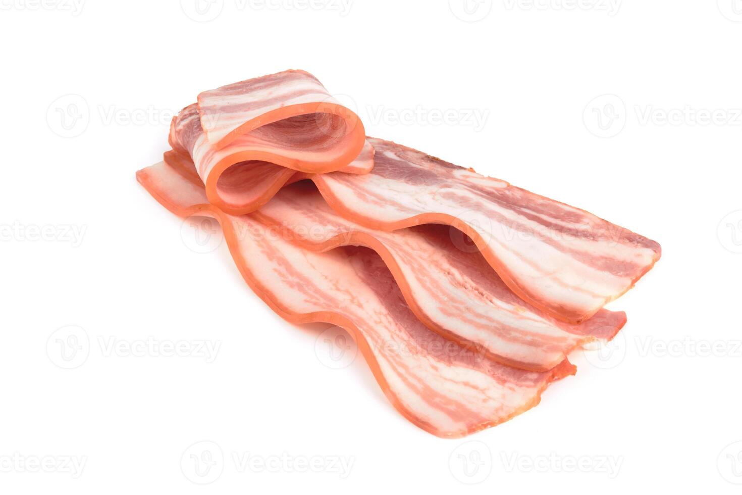 porc Bacon sur blanc photo