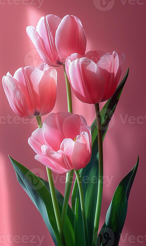 ai généré rose tulipes fleur photo