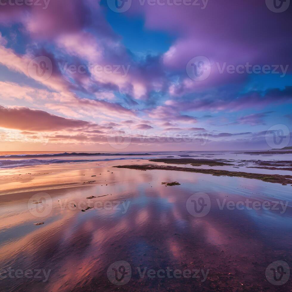 ai généré coloré nuageux ciel améliore pittoresque paysage marin beauté pour social médias Publier Taille photo