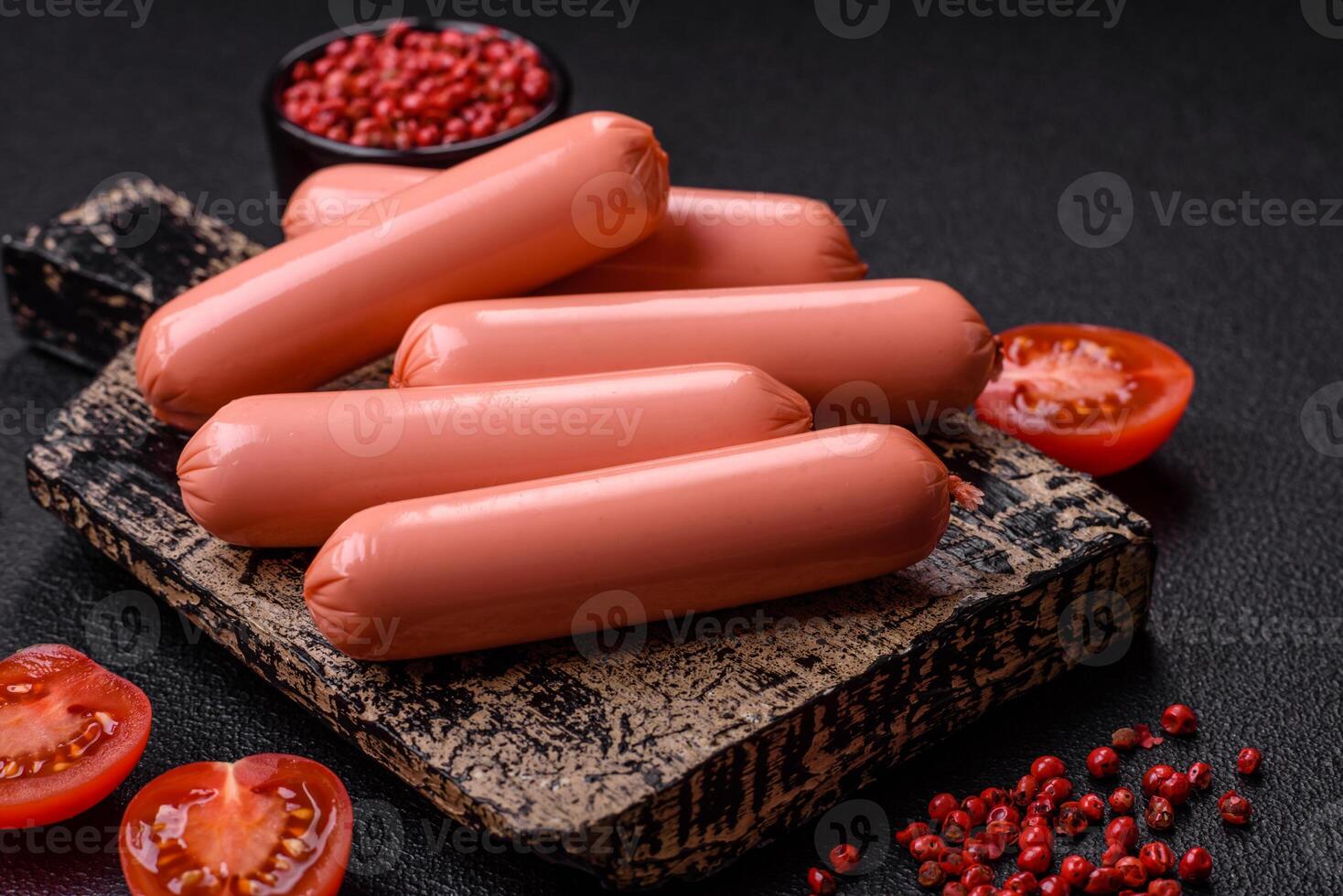 délicieux Frais végétarien saucisse ou saucisse fabriqué de légume protéine Tofu ou Seitan photo