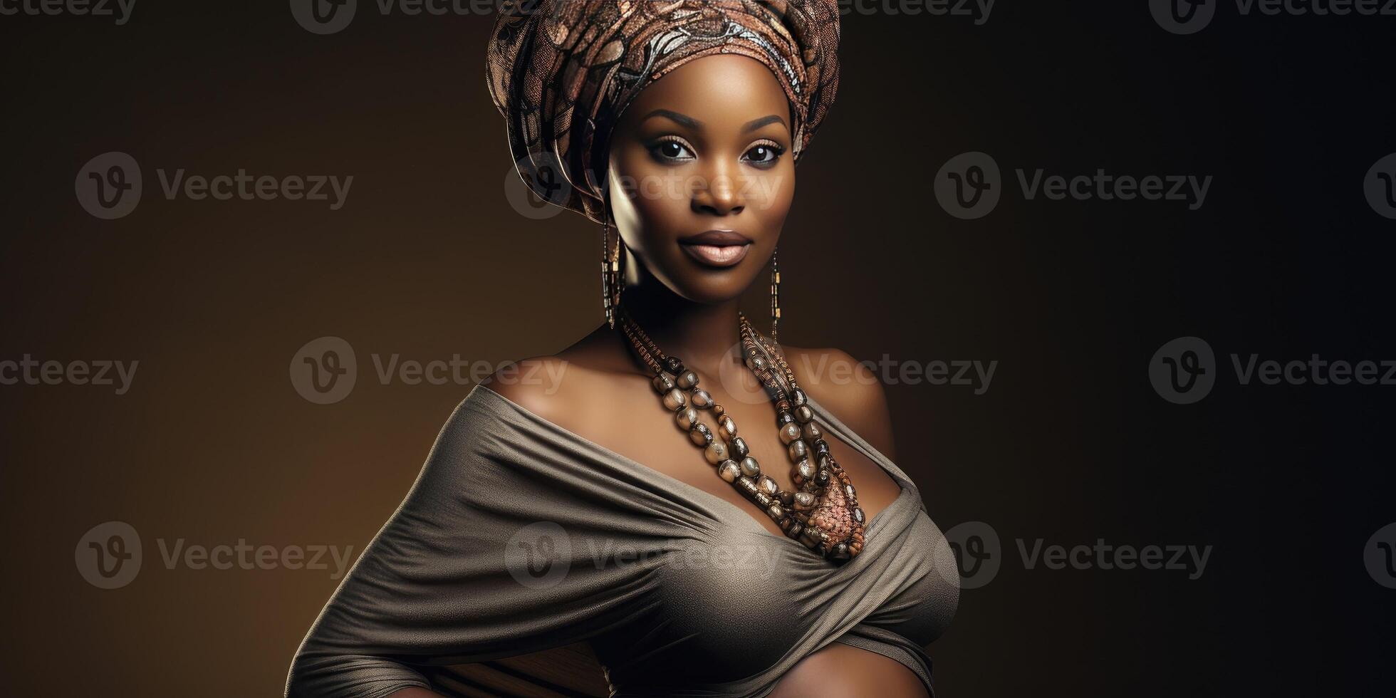 ai généré Enceinte magnifique africain femme. génératif ai photo