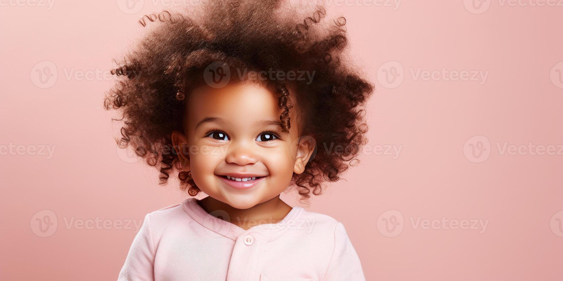 ai généré mignonne marrant bébé sur une rose Contexte. génératif ai photo