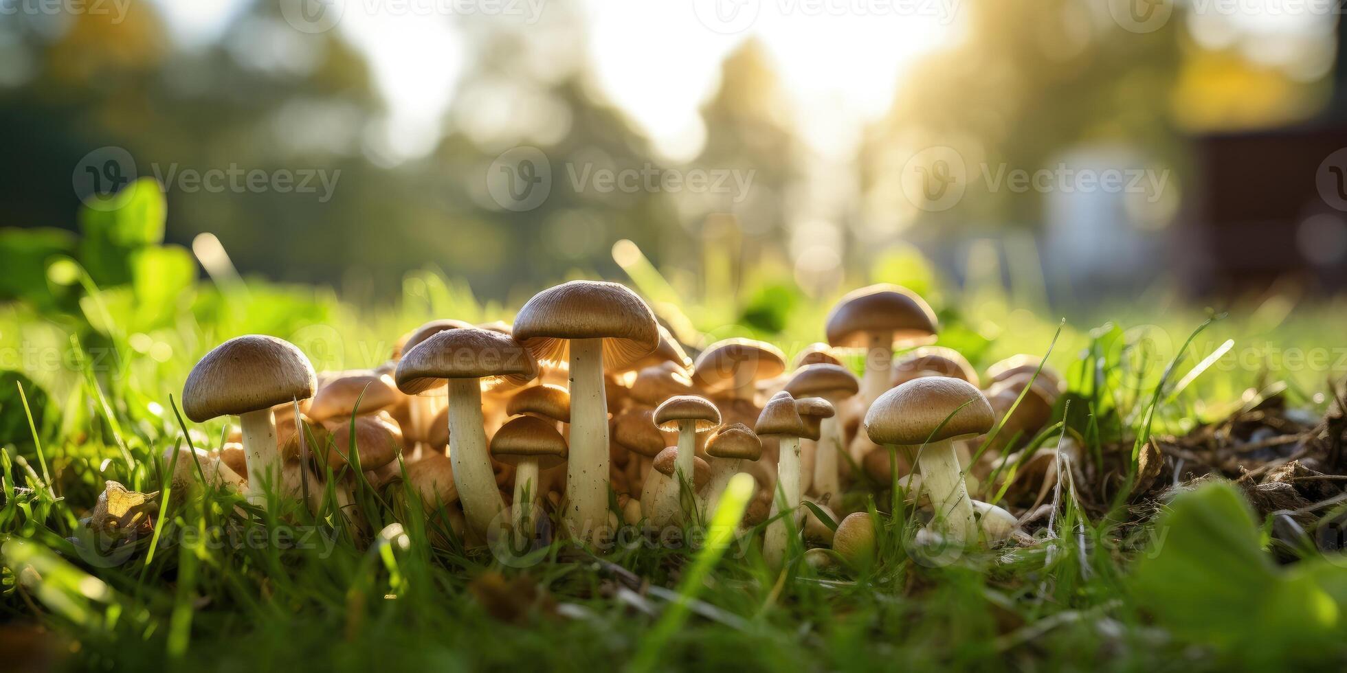 ai généré biologique Frais champignons fermer sur le champ, respectueux de la nature des produits. génératif ai photo