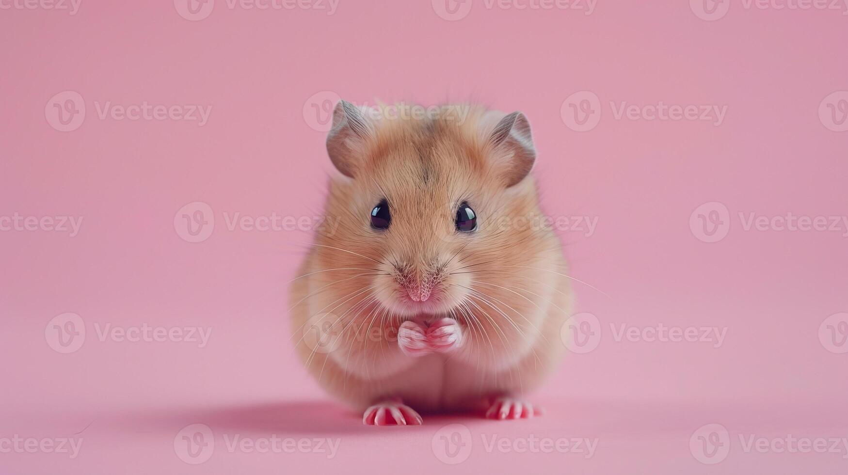 ai généré une mignonne hamster sur une pastel rose Contexte photo