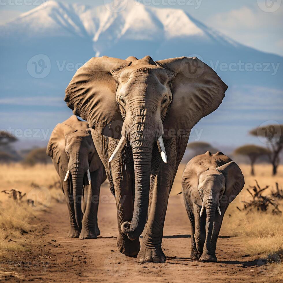 photo éléphants dans amboseli nationale parc Kenya Afrique