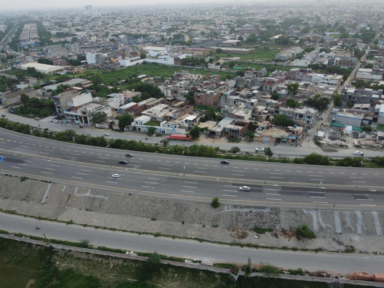 aérien vue de Résidentiel zone dans lahore Pakistan sur juillet 22, 2023. photo