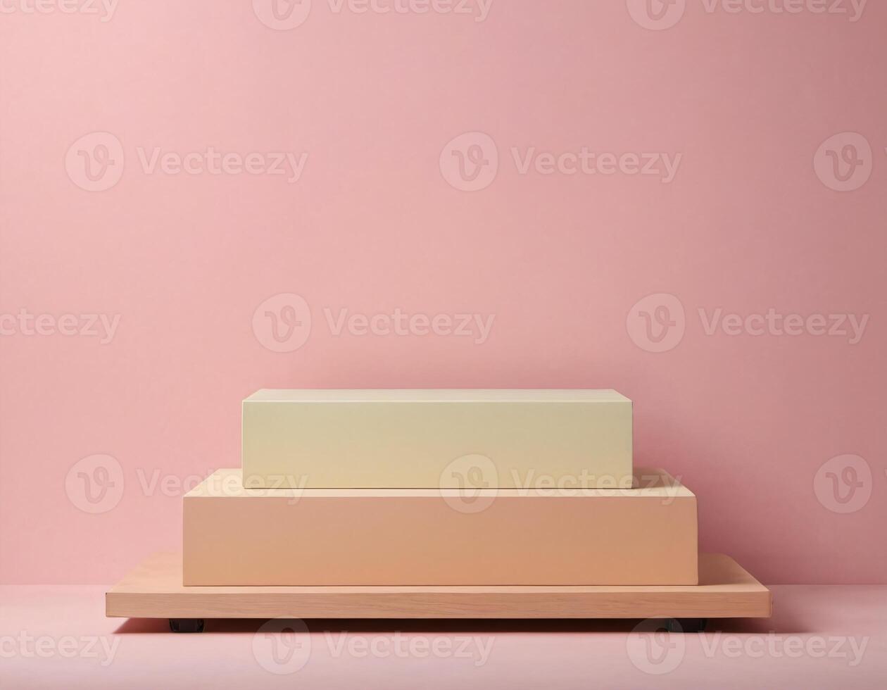 minimaliste pastel podium sur doux Contexte produit afficher supporter photo