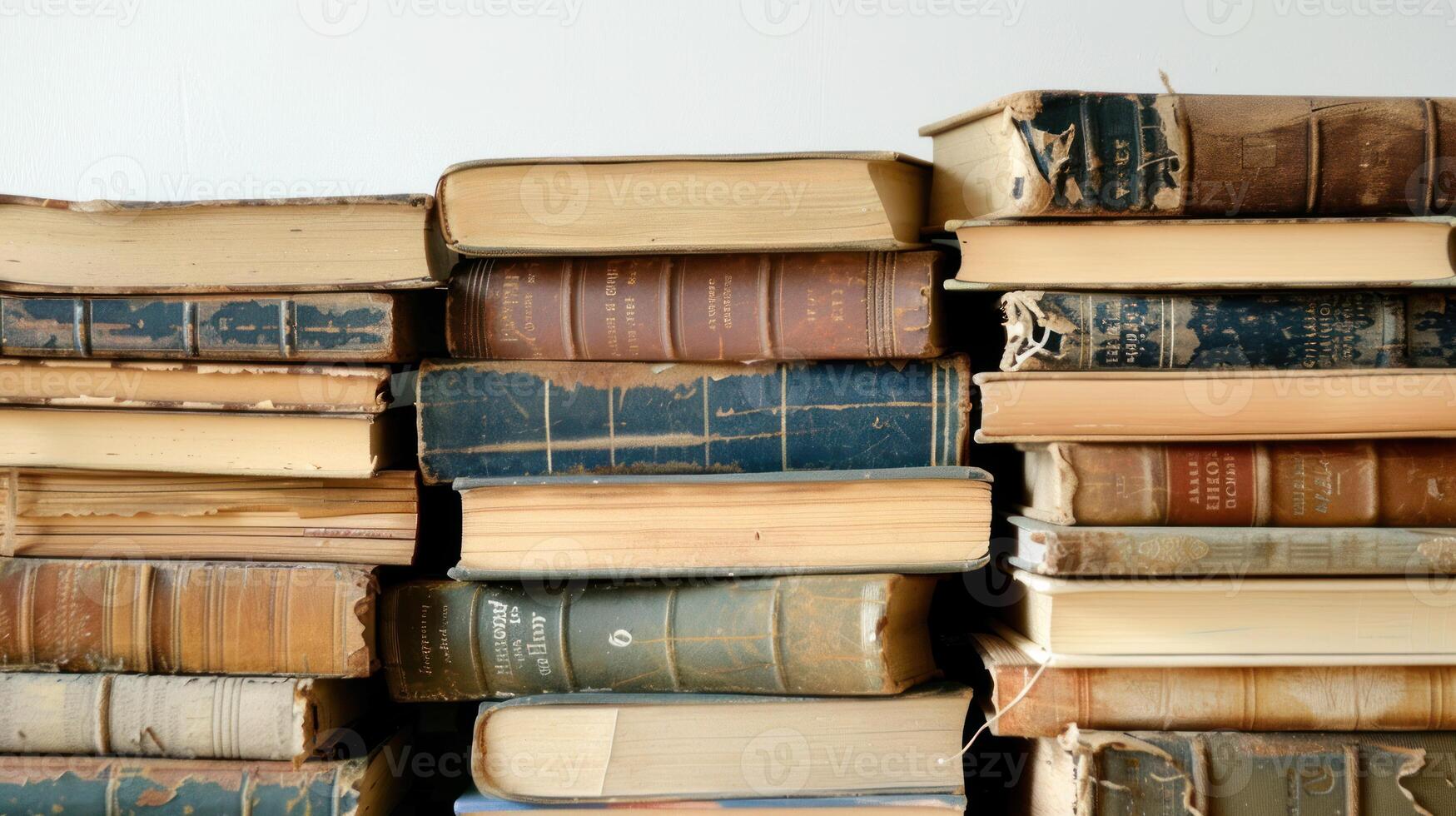 pile de vieux livres et les documents dans une minimal Contexte photo