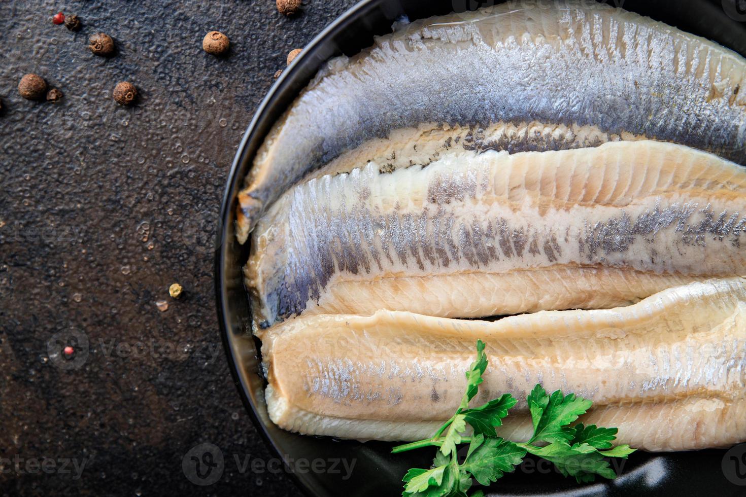 hareng filet de poisson fruits de mer frais photo