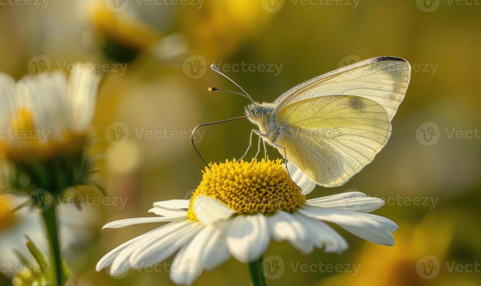 papillon au milieu de fleurs sauvages, fermer voir, sélectif se concentrer, printemps la nature photo