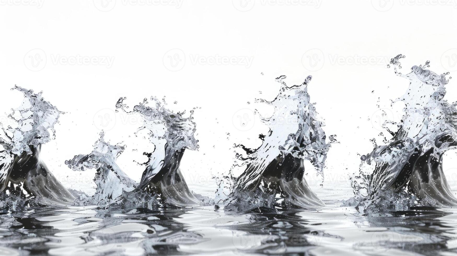 l'eau vague ensemble de éclabousser l'eau vagues isolé sur le blanc Contexte. photo