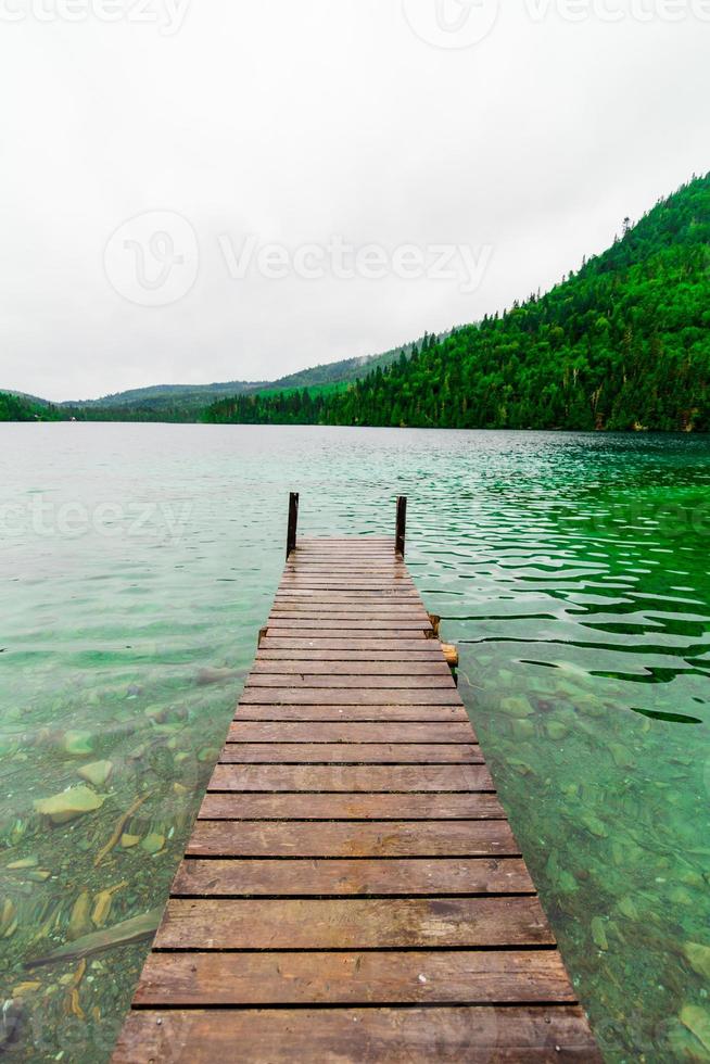 long quai et vue imprenable sur un lac photo