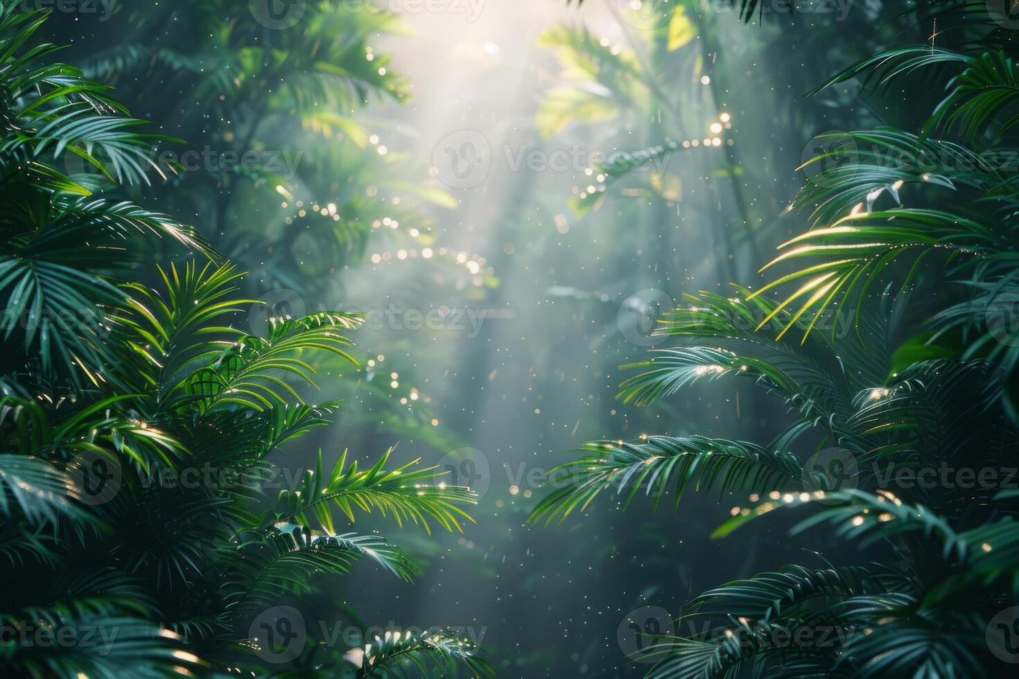 ai généré tropical exotique feuilles Contexte. forêt tropicale paysage photo