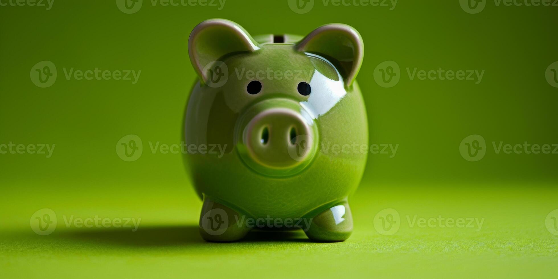 ai généré une vibrant citron vert vert porcin banque capture le essence de intelligent économie et financier croissance sur une animé vert Contexte photo